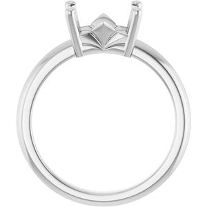 Platinum 8.5x6.5 mm Emerald Ring Mounting – image 4