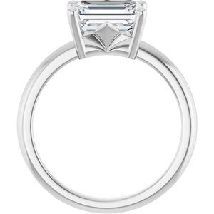 18K White Gold 8.5x6.5 mm Emerald Ring Mounting – image 3
