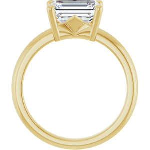 14K Yellow Gold 8.5x6.5 mm Emerald Ring Mounting – image 3