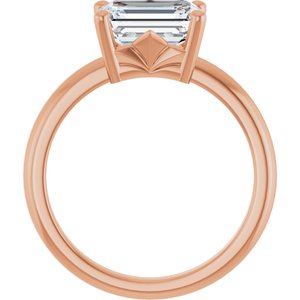 10K Rose Gold 8.5x6.5 mm Emerald Ring Mounting – image 3