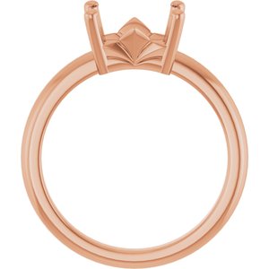 10K Rose Gold 8.5x6.5 mm Emerald Ring Mounting – image 4