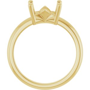 14K Yellow Gold 8.5x6.5 mm Emerald Ring Mounting – image 4