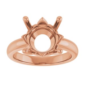 10K Rose Gold 12 mm Round Ring Mounting – image 6