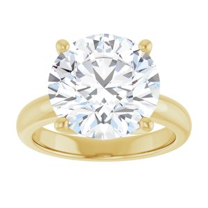 14K Yellow Gold 12 mm Round Ring Mounting – image 5