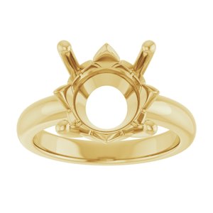 18K Yellow Gold 12 mm Round Ring Mounting – image 6