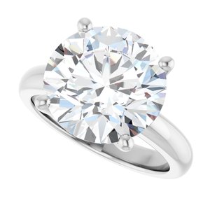 18K White Gold 12 mm Round Ring Mounting – image 8