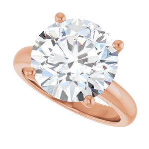 18K Rose Gold 12 mm Round Ring Mounting – image 8