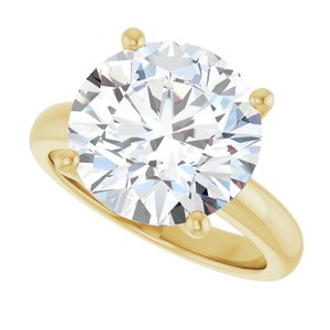 14K Yellow Gold 12 mm Round Ring Mounting – image 8