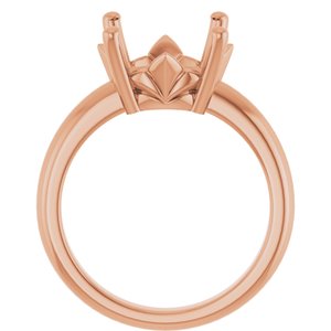 10K Rose Gold 12 mm Round Ring Mounting – image 4