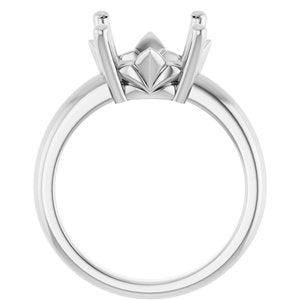 18K White Gold 12 mm Round Ring Mounting – image 4