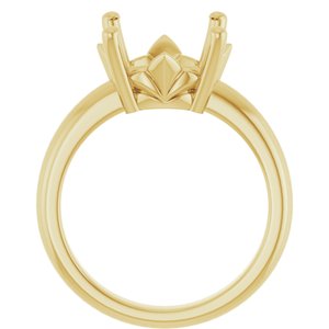 14K Yellow Gold 12 mm Round Ring Mounting – image 4