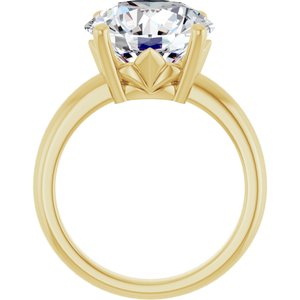 18K Yellow Gold 12 mm Round Ring Mounting – image 3