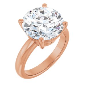 18K Rose Gold 12 mm Round Ring Mounting