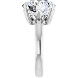 10K White Gold 12 mm Round Ring Mounting – image 7