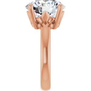 18K Rose Gold 12 mm Round Ring Mounting – image 7