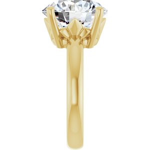 14K Yellow Gold 12 mm Round Ring Mounting – image 7