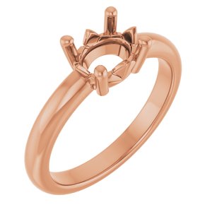 18K Rose Gold 8x6 mm Oval Ring Mounting – image 2