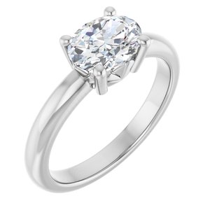 Platinum 8x6 mm Oval Ring Mounting