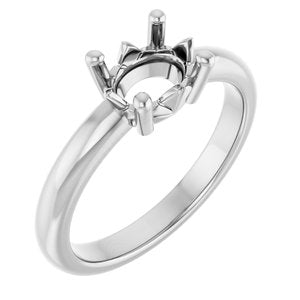 Platinum 8x6 mm Oval Ring Mounting – image 2