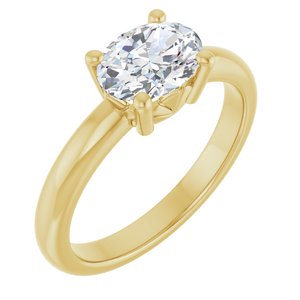10K Yellow Gold 8x6 mm Oval Ring Mounting