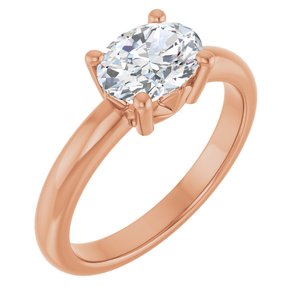 14K Rose Gold 8x6 mm Oval Ring Mounting