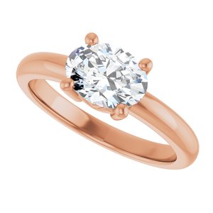 10K Rose Gold 8x6 mm Oval Ring Mounting – image 8