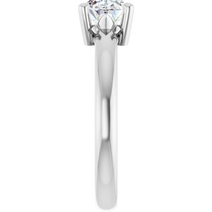 18K X1 White Gold 8x6 mm Oval Ring Mounting – image 7