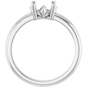 18K X1 White Gold 8x6 mm Oval Ring Mounting – image 4
