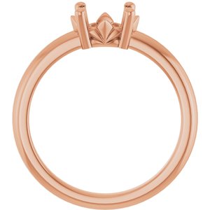 18K Rose Gold 8x6 mm Oval Ring Mounting – image 4