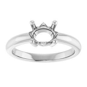 14K X1 White Gold 8x6 mm Oval Ring Mounting – image 6