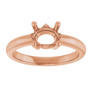 14K Rose Gold 8x6 mm Oval Ring Mounting – image 6