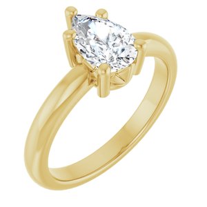 18K Yellow Gold 8.5x5.5 mm Pear Ring Mounting