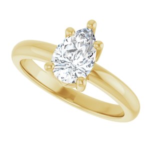 10K Yellow Gold 8.5x5.5 mm Pear Ring Mounting – image 8