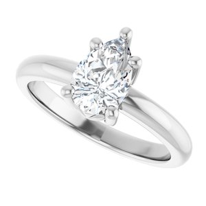 18K Palladium White Gold 8.5x5.5 mm Pear Ring Mounting – image 8