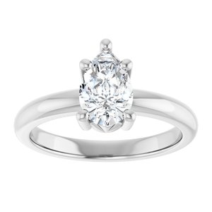 10K X1 White Gold 8.5x5.5 mm Pear Ring Mounting – image 5