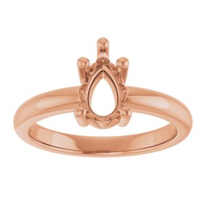 10K Rose Gold 8.5x5.5 mm Pear Ring Mounting – image 6