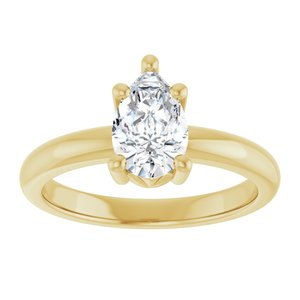 14K Yellow Gold 8.5x5.5 mm Pear Ring Mounting – image 5