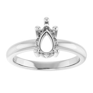 10K X1 White Gold 8.5x5.5 mm Pear Ring Mounting – image 6