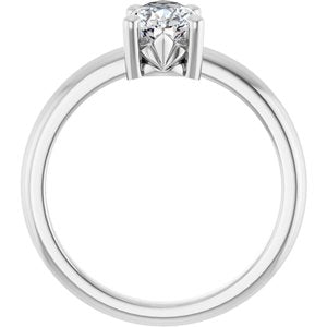 18K Palladium White Gold 8.5x5.5 mm Pear Ring Mounting – image 3