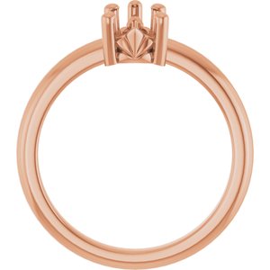 18K Rose Gold 8.5x5.5 mm Pear Ring Mounting – image 4