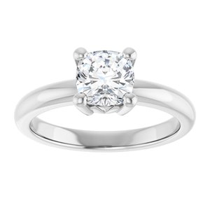 18K Palladium White Gold 6x6 mm Cushion Ring Mounting – image 5