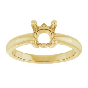 10K Yellow Gold 6x6 mm Cushion Ring Mounting – image 6