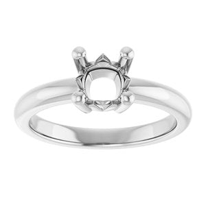 14K White Gold 6x6 mm Cushion Ring Mounting – image 6