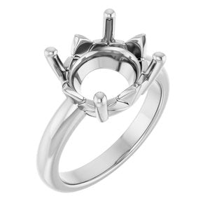 18K Palladium White Gold 13x11 mm Oval Ring Mounting – image 2