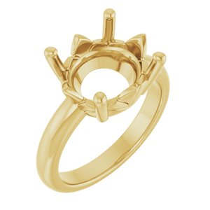 18K Yellow Gold 13x11 mm Oval Ring Mounting – image 2
