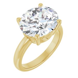 14K Yellow Gold 13x11 mm Oval Ring Mounting