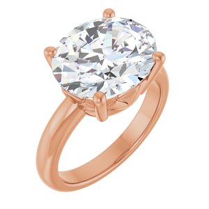 14K Rose Gold 13x11 mm Oval Ring Mounting