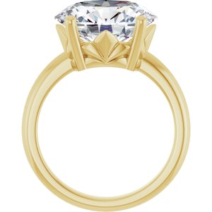 14K Yellow Gold 13x11 mm Oval Ring Mounting – image 3