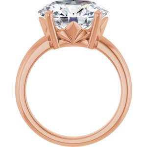 14K Rose Gold 13x11 mm Oval Ring Mounting – image 3