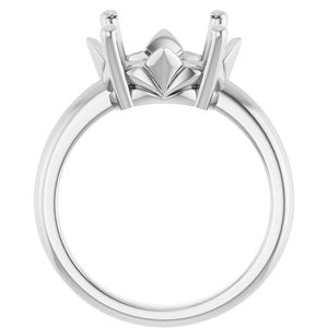14K X1 White Gold 13x11 mm Oval Ring Mounting – image 4